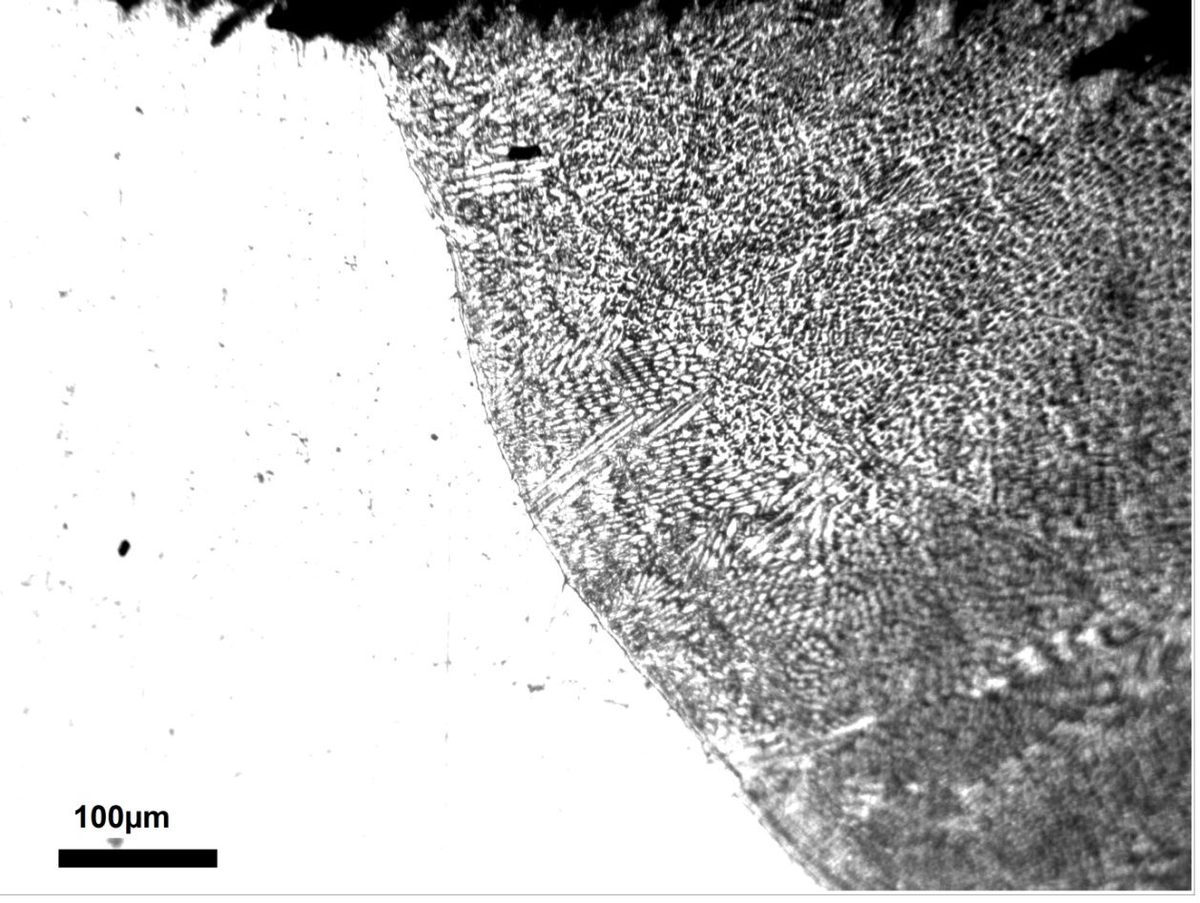 Micrographie de la zone fondue